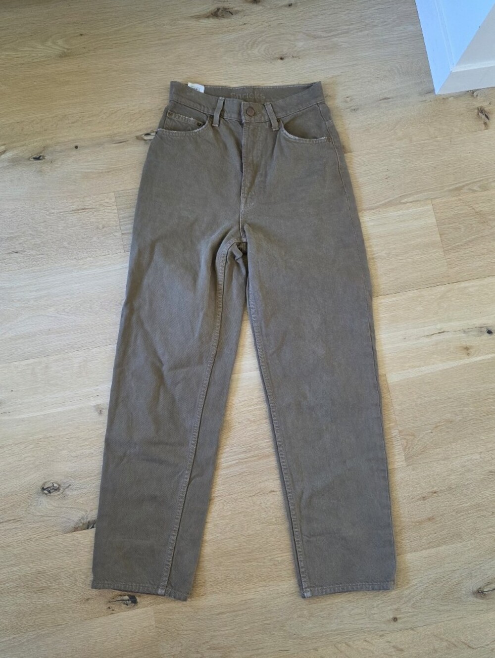 MOTHER High Waist Double Stack Ankle Army Green Pants Denim